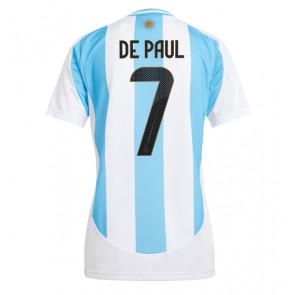 Billiga Argentina Rodrigo De Paul #7 Hemmatröja Dam Copa America 2024 Kortärmad